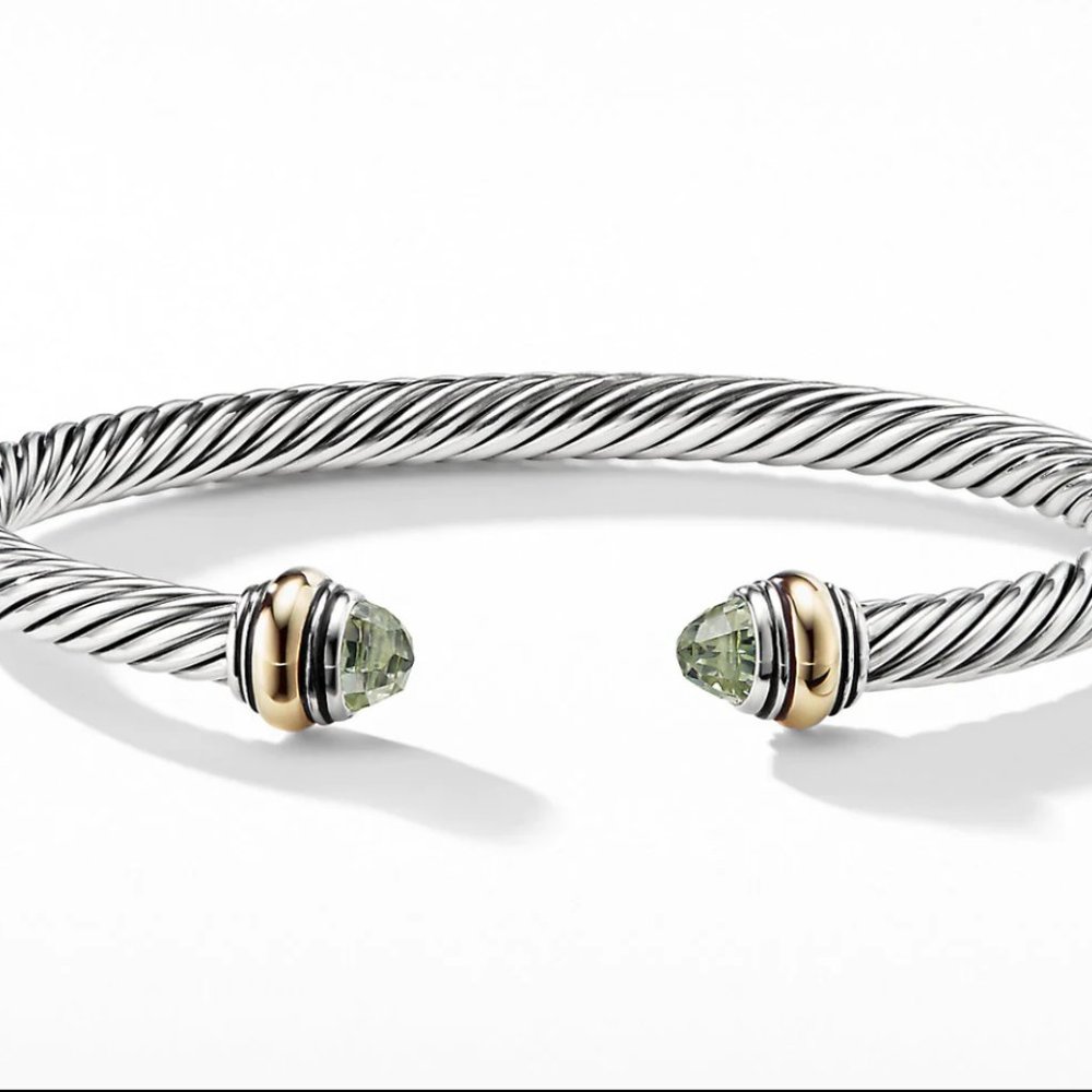 David Yurman Cable Bracelet Prasiolite 14K gold